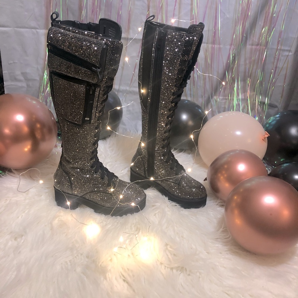 Ltd. Edition- Club Exx Bling Brigade Combat Boots